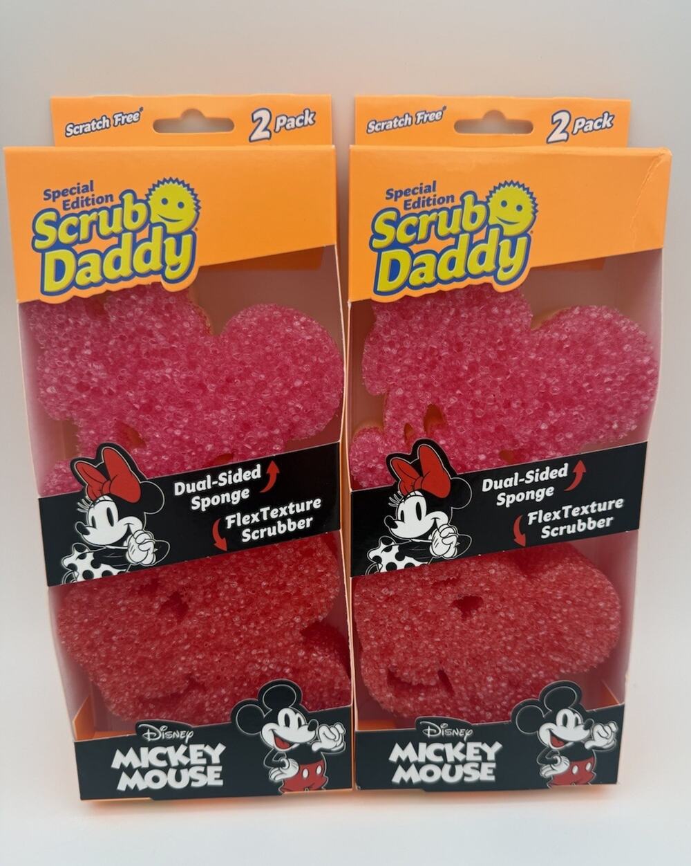 Mickey & Minnie Scrub Daddy Disney Dual Sided Cleaning Sponge Special Edition 4x